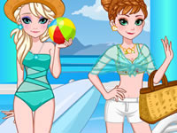 play Frozen Sisters Pool Party