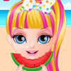 play Baby Barbie Beach Slacking