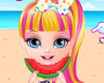 play Baby Barbie Beach Slacking