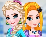 play Elsa And Rapunzel Matching Outfits