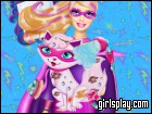 play Super Barbie Cat Care