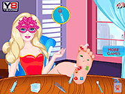play Super Barbie Foot Injured