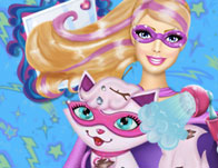 play Super Barbie Cat Care