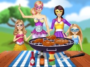 play Barbie_Family_Cooking_Barbecued_Wings