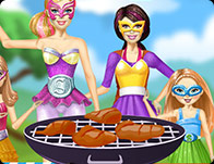 play Barbie Family Cooking Barbecued Wings