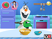 play Olaf Cooking Turtle Cake