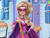 play Super Barbie Bathroom Clean-Up