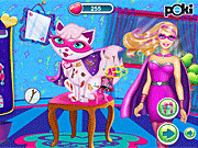 play Super Barbie Kitty Care