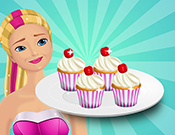 play Super Barbie Eggnog Cupcakes