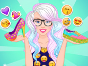 play Barbie Design My Emoji Shoes