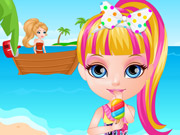 Baby Barbie Beach Slacking
