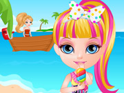 play Baby Barbie Beach Slacking