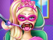 play Super Barbie Throat Doctor