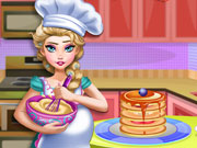 play Pregnant Elsa Baking Pancakes