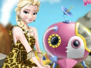 play Elsa Time Travel Prehistoric Age