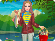 play Barbie Fishing Princess Dress Up