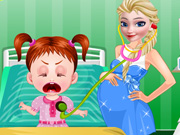 play Pregnant Elsa Baby Doctor