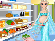 play Pregnant Elsa Food Shopping