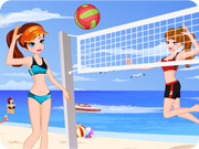 play Summer Beach Volleyball