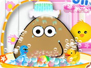 Pou Takes A Shower