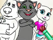 play Tom And Angela Coloring Book Kissing