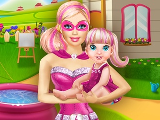 play Barbie Playing With Baby