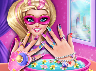 play Super Barbie Power Nails