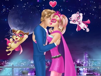 play Barbie Superhero And Ken Kissing