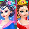play Enjoy Elsa And Anna Chinese Looks