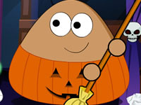 play Pou Halloween Cleanup