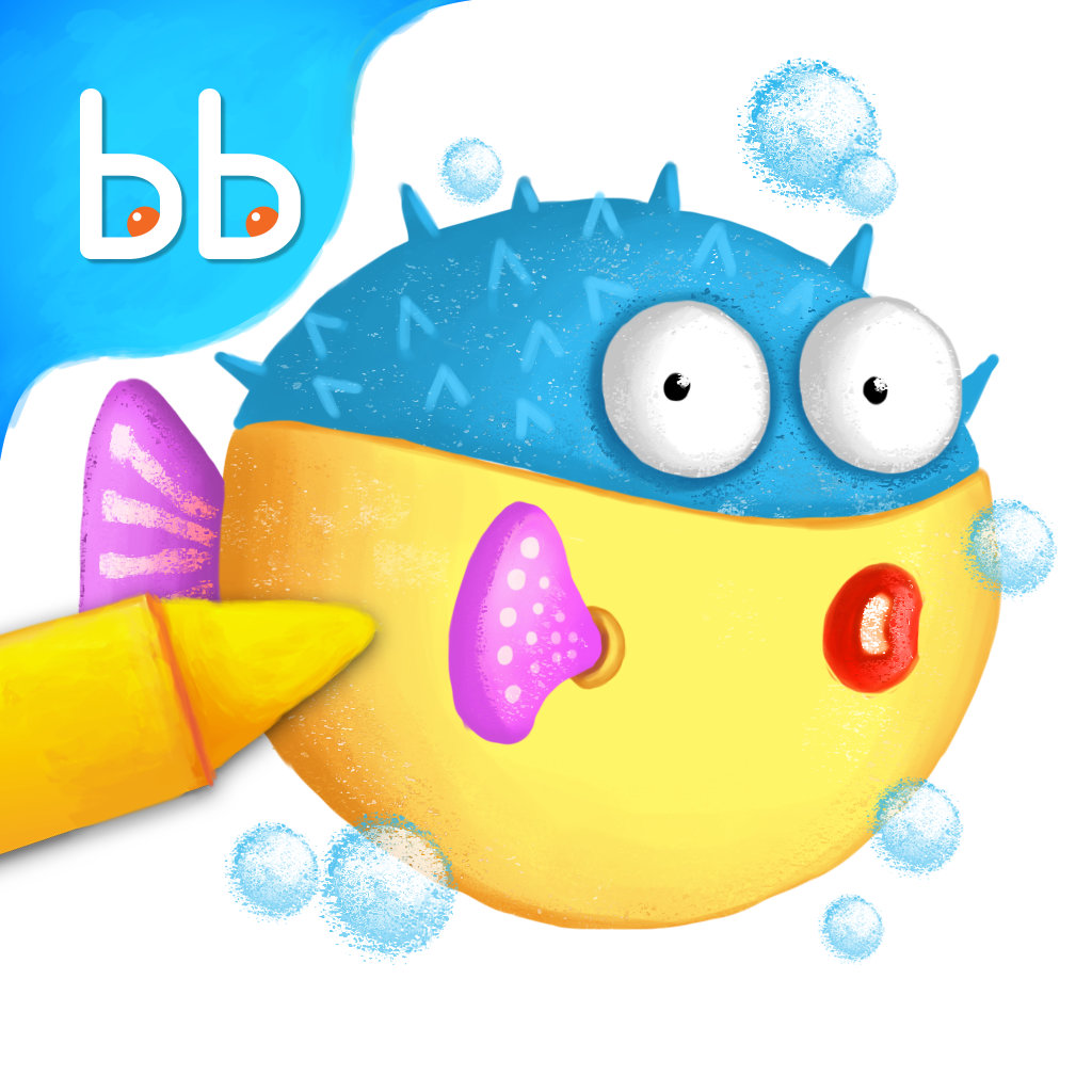 Tabbydo Sea Animals Color Book - Underwater Sea Animals Coloring Game For Kids, Toddlers And Preschoolers