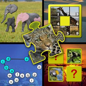 Kids Animal Puzzle And Memory Skill - Teaches Young Children The Alphabet, Counting And Jigsaw Shapes