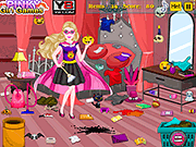 play Super Barbie Halloween Room Cleanup