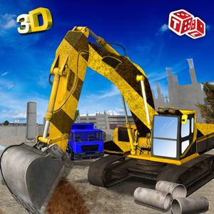 Heavy Excavator Crane Sim 3D - Road Construction Material Dump Digger & Truck Driving Simulator