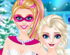 play Super Barbie Rescue Elsa Doctor