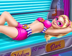 play Super Barbie Tanning Solarium