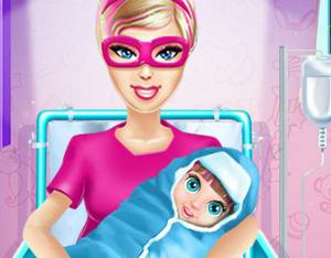 play Barbie Superhero And The New Born Baby