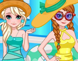 play Frozen Sisters Pool Party