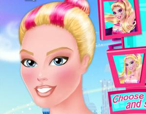 play Super Barbie Sparkling Makeup