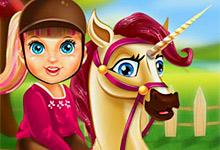 play Baby Barbie Pony Caring