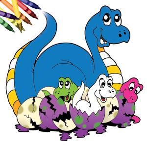 Dinosaur Coloring Book Hd - Color And Paint Little Colorful Dinos For Kids