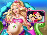 play Pregnant Barbie Mermaid Emergency