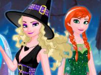 play Frozen Team Halloween Kissing