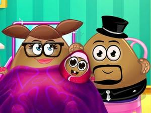 play Pou Girl And The New Born Baby