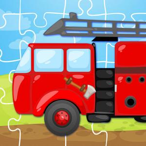 Trucks And Things That Go Jigsaw Puzzle Free - Preschool And Kindergarten Educational Cars And Vehicles Learning Shape P