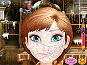 play Frozen Anna Halloween Face Art!