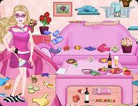 play Super Barbie Thanksgiving Party Cleanup