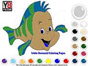 play Little Mermaid Flounder Coloring