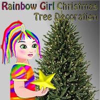 play Rainbow Girl Christmas Tree Decoration