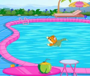Pinkygirl Cat Escape From Swimming Pool